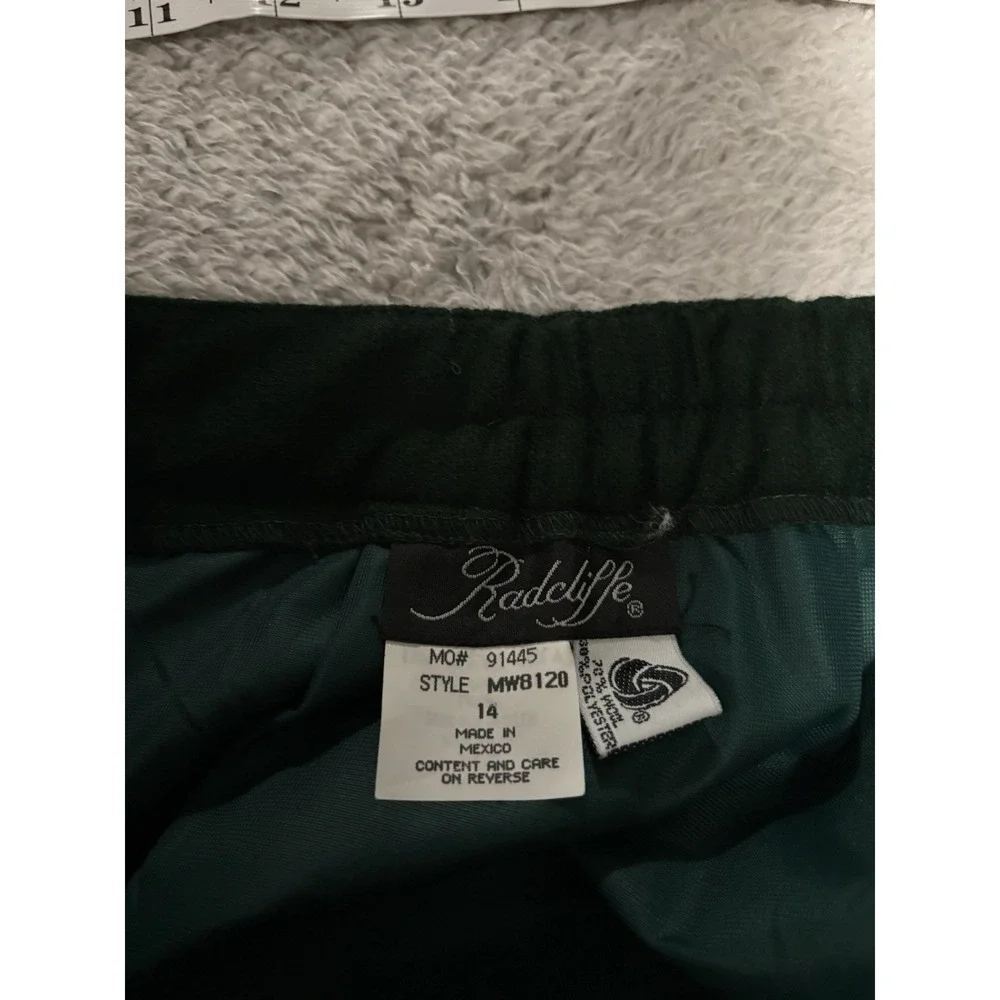 New Radcliffe Women's Green Wool‎ Blend Skirt Size 14 Solid NWT Vintage